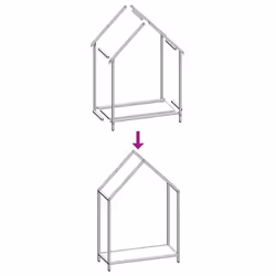 vidaXL Firewood Rack White 40x25x90 cm Cold-rolled steel fireplace log holder - white, 60 x 25 x 90 cm - Additional view 8