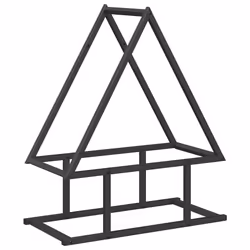 vidaXL Firewood Rack Black 50x25x60 cm Cold-rolled steel fireplace log holder - black, 50 x 25 x 60 cm