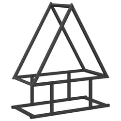 vidaXL Firewood Rack Black 50x25x60 cm Cold-rolled steel fireplace log holder - black, 50 x 25 x 60 cm