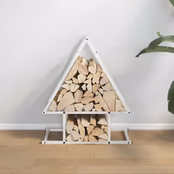 vidaXL Firewood Rack Black 50x25x60 cm Cold-rolled steel fireplace log holder - white, 50 x 25 x 60 cm