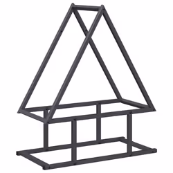 vidaXL Firewood Rack Black 50x25x60 cm Cold-rolled steel fireplace log holder - anthracite, 50 x 25 x 60 cm