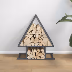 vidaXL Firewood Rack Black 50x25x60 cm Cold-rolled steel fireplace log holder - anthracite, 50 x 25 x 60 cm