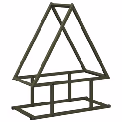 vidaXL Firewood Rack Black 50x25x60 cm Cold-rolled steel fireplace log holder - olive green, 50 x 25 x 60 cm