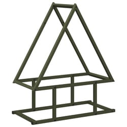 vidaXL Firewood Rack Black 50x25x60 cm Cold-rolled steel fireplace log holder - olive green, 50 x 25 x 60 cm