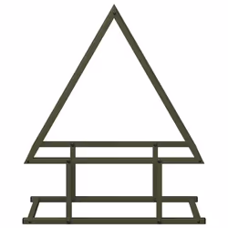 vidaXL Firewood Rack Black 50x25x60 cm Cold-rolled steel fireplace log holder - olive green, 50 x 25 x 60 cm - Additional view 4