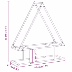 vidaXL Firewood Rack Black 50x25x60 cm Cold-rolled steel fireplace log holder - anthracite, 80 x 25 x 90 cm - Additional view 10