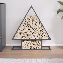 vidaXL Firewood Rack Black 50x25x60 cm Cold-rolled steel fireplace log holder - anthracite, 80 x 25 x 90 cm