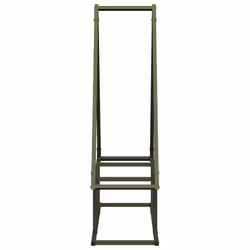 vidaXL Firewood Rack Black 50x25x60 cm Cold-rolled steel fireplace log holder - olive green, 80 x 25 x 90 cm - Additional view 5