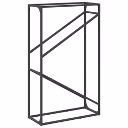 vidaXL Firewood Rack White 40x25x100 cm Cold-rolled steel fireplace log holder - black, 60 x 25 x 100 cm - Additional view 6
