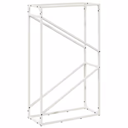 vidaXL Firewood Rack White 40x25x100 cm Cold-rolled steel fireplace log holder - white, 60 x 25 x 100 cm