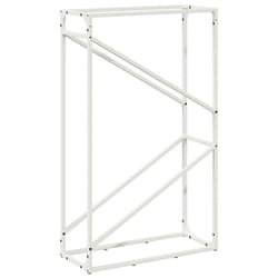 vidaXL Firewood Rack White 40x25x100 cm Cold-rolled steel fireplace log holder - white, 60 x 25 x 100 cm