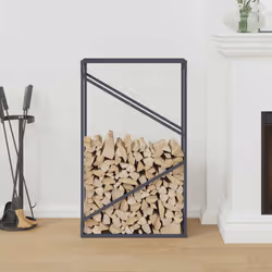 vidaXL Firewood Rack White 40x25x100 cm Cold-rolled steel fireplace log holder - anthracite, 60 x 25 x 100 cm