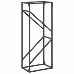 vidaXL Firewood Rack White 40x25x100 cm Cold-rolled steel fireplace log holder - black, 40 x 25 x 100 cm