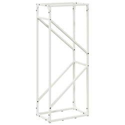 vidaXL Firewood Rack White 40x25x100 cm Cold-rolled steel fireplace log holder - white, 40 x 25 x 100 cm
