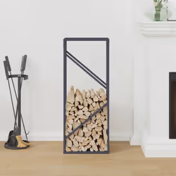 vidaXL Firewood Rack White 40x25x100 cm Cold-rolled steel fireplace log holder - anthracite, 40 x 25 x 100 cm