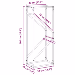 vidaXL Firewood Rack White 40x25x100 cm Cold-rolled steel fireplace log holder - anthracite, 40 x 25 x 100 cm