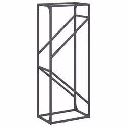 vidaXL Firewood Rack White 40x25x100 cm Cold-rolled steel fireplace log holder - anthracite, 40 x 25 x 100 cm - Additional view 6