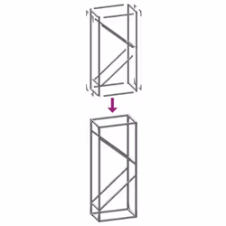 vidaXL Firewood Rack White 40x25x100 cm Cold-rolled steel fireplace log holder - anthracite, 40 x 25 x 100 cm - Additional view 9