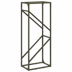 vidaXL Firewood Rack White 40x25x100 cm Cold-rolled steel fireplace log holder - olive green, 40 x 25 x 100 cm