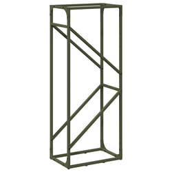 vidaXL Firewood Rack White 40x25x100 cm Cold-rolled steel fireplace log holder - olive green, 40 x 25 x 100 cm