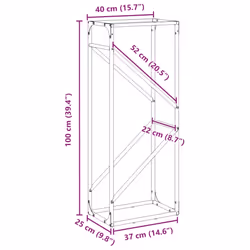 vidaXL Firewood Rack White 40x25x100 cm Cold-rolled steel fireplace log holder - olive green, 40 x 25 x 100 cm