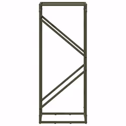 vidaXL Firewood Rack White 40x25x100 cm Cold-rolled steel fireplace log holder - olive green, 40 x 25 x 100 cm - Additional view 4