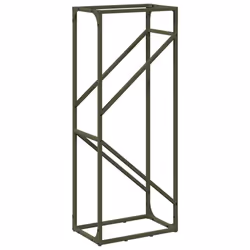 vidaXL Firewood Rack White 40x25x100 cm Cold-rolled steel fireplace log holder - olive green, 40 x 25 x 100 cm - Additional view 6