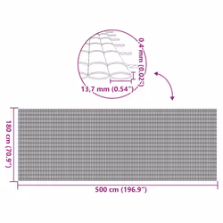 vidaXL Double-Sided Garden Fence Privacy Outdoor Fence Barrier Lawn Barrier - brown, 180 x 500 cm - Additional view 3