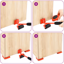 vidaXL Furniture Rollers 8 pcs with Lifters Red 9.8x7.5x3 cm 150 kg - Additional view 9
