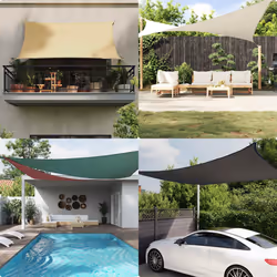 vidaXL Sunshade Sail Oxford Fabric Triangular Shade Sail Sunscreen Canopy - orange, 7 x 5 x 5 m