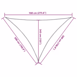 vidaXL Sunshade Sail Oxford Fabric Triangular Shade Sail Sunscreen Canopy - orange, 7 x 5 x 5 m