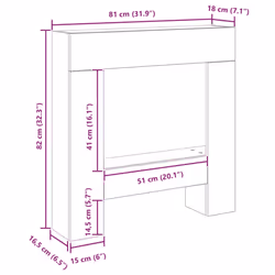 vidaXL Fireplace Surround Black Oak 81x18x82 cm Engineered Wood fire place - Additional view 9