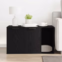 vidaXL Cat Litter Box Enclosure Hidden Cat House Cat Cabinet Engineered Wood - 80 x 50 x 45 cm