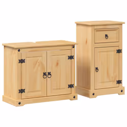 vidaXL 2 Piece Bathroom Furniture Set Corona Solid Wood Pine bathroom cabinet
