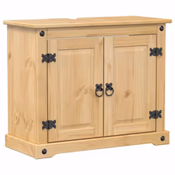 vidaXL 2 Piece Bathroom Furniture Set Corona Solid Wood Pine bathroom cabinet - Additional view 4