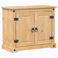 vidaXL 2 Piece Bathroom Furniture Set Corona Solid Wood Pine bathroom cabinet - Additional view 4