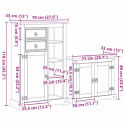 vidaXL 2 Piece Bathroom Furniture Set Corona Solid Wood Pine bathroom cabinet - Additional view 9