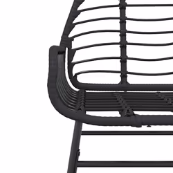 vidaXL Garden Dining Set Poly Rattan Glass outdoor dining set - black, 80 x 80 x 74 cm 2 piece - Additional view 5