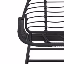 vidaXL Garden Dining Set Poly Rattan Glass outdoor dining set - black, 80 x 80 x 74 cm 4 piece - Additional view 5