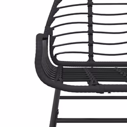 vidaXL Garden Dining Set Poly Rattan Glass outdoor dining set - black, 140 x 70 x 74 cm 4 piece - Additional view 5