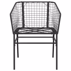 vidaXL Garden Dining Set Poly Rattan Glass outdoor dining set - black, 80 x 80 x 74 cm 2 piece - Additional view 4