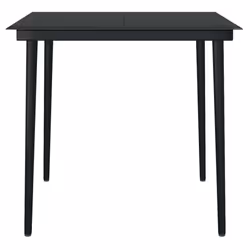 vidaXL Garden Dining Set Poly Rattan Glass outdoor dining set - black, 80 x 80 x 74 cm 2 piece - Additional view 6