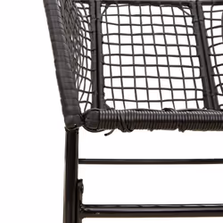 vidaXL Garden Dining Set Poly Rattan Glass outdoor dining set - black, 80 x 80 x 74 cm 2 piece - Additional view 7