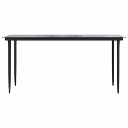 vidaXL Garden Dining Set Poly Rattan Glass outdoor dining set - black, 160 x 80 x 74 cm 4 piece - Additional view 6