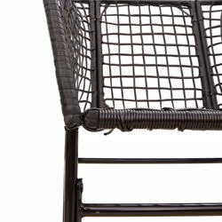 vidaXL Garden Dining Set Poly Rattan Glass outdoor dining set - black, 160 x 80 x 74 cm 4 piece - Additional view 7