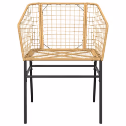 vidaXL Garden Dining Set Poly Rattan Glass outdoor dining set - brown, 80 x 80 x 74 cm 4 piece - Additional view 4