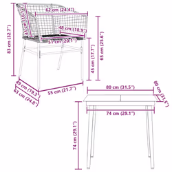 vidaXL Garden Dining Set Poly Rattan Glass outdoor dining set - brown, 80 x 80 x 74 cm 4 piece - Additional view 9
