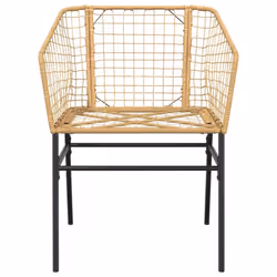 vidaXL Garden Dining Set Poly Rattan Glass outdoor dining set - brown, 160 x 80 x 74 cm 6 piece - Additional view 4