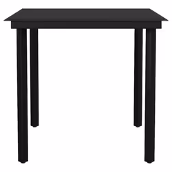 vidaXL Garden Dining Set Poly Rattan Glass outdoor dining set - black, 80 x 80 x 74 cm/ 2 piece - Additional view 6