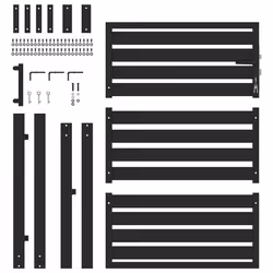 vidaXL Garden Gate Lockable Black 100x150 cm Aluminium metal garden gate - 100 x 120 cm - Additional view 4